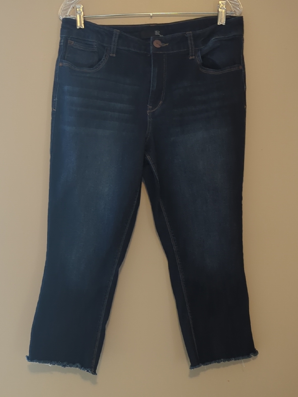 1822 Denim Dark Blue Cropped Ankle Jeans